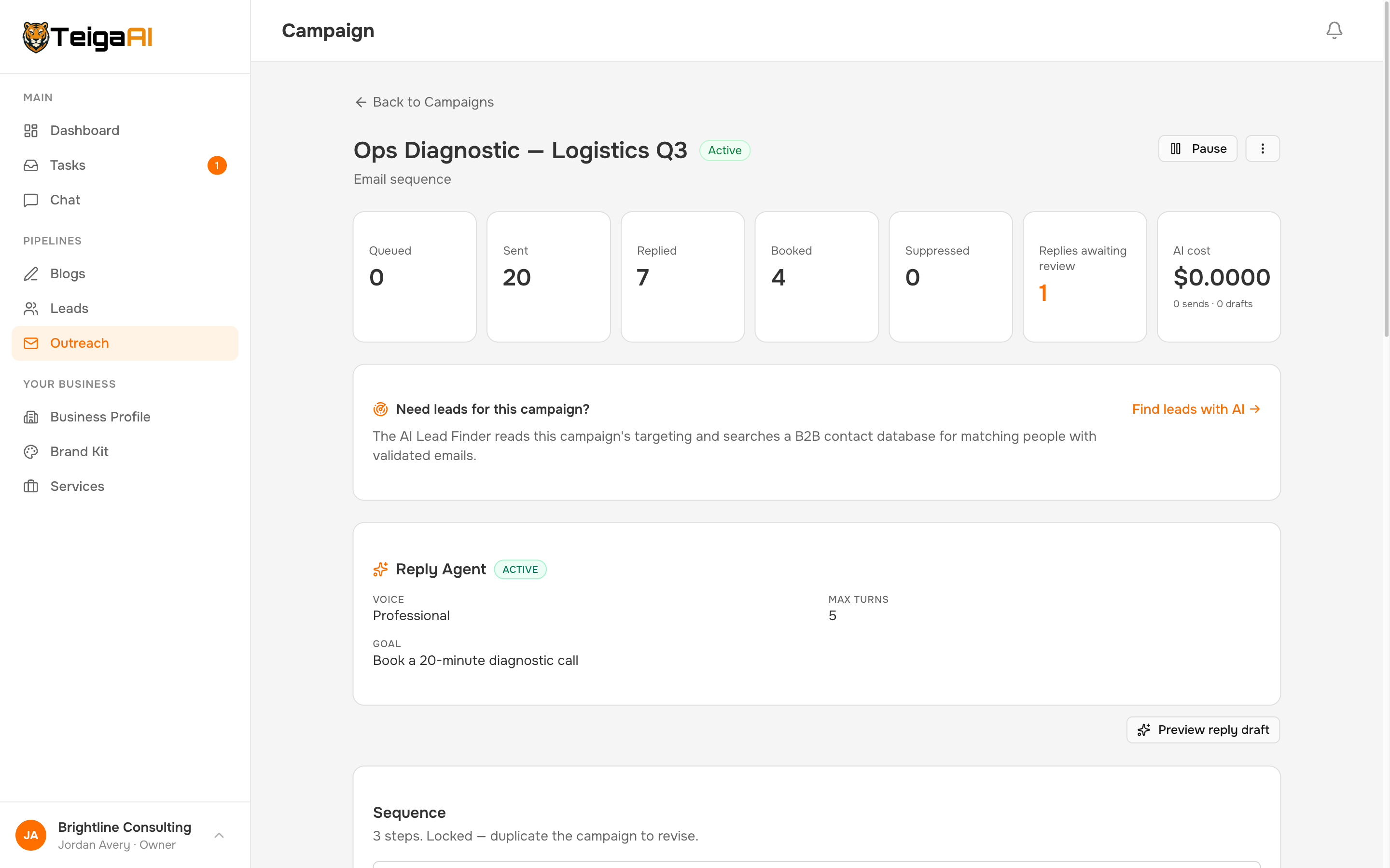 Per-step performance with A/B variant stats