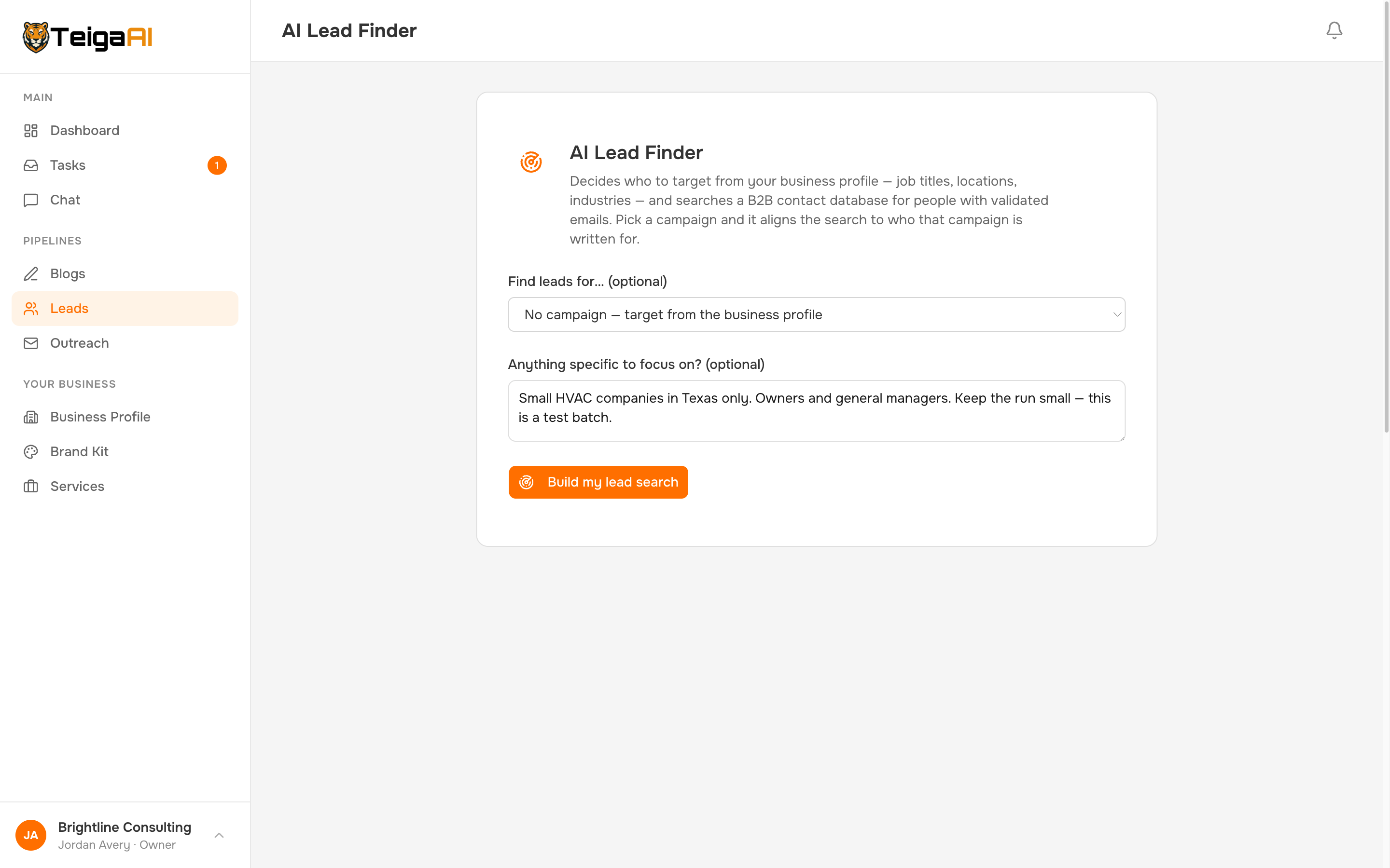Lead Finder with ideal-customer-profile filters